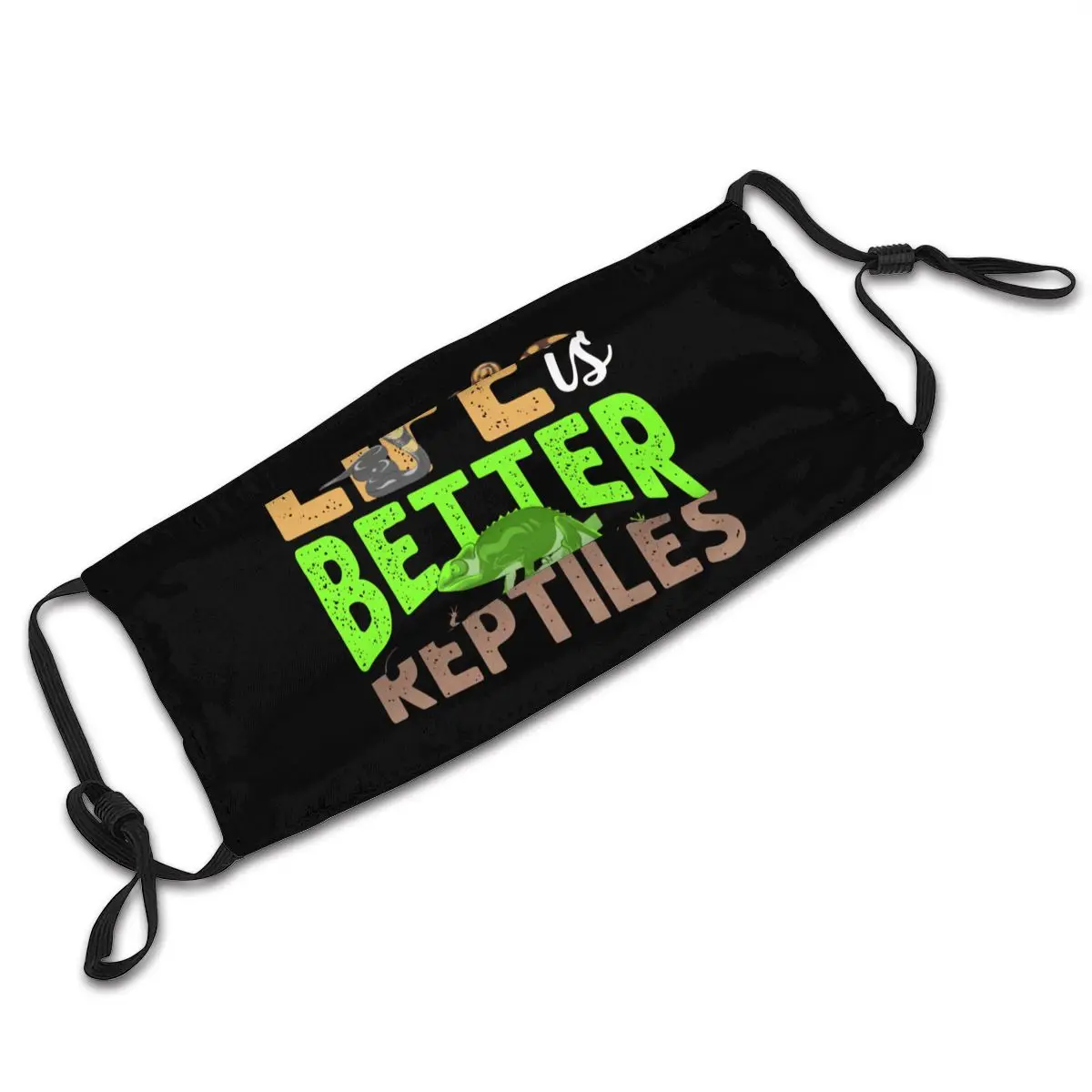 

Chameleon Mouth Face Mask Life Is Better With Reptiles Facial Mask with 2 Filters for Adult Kawai Mask