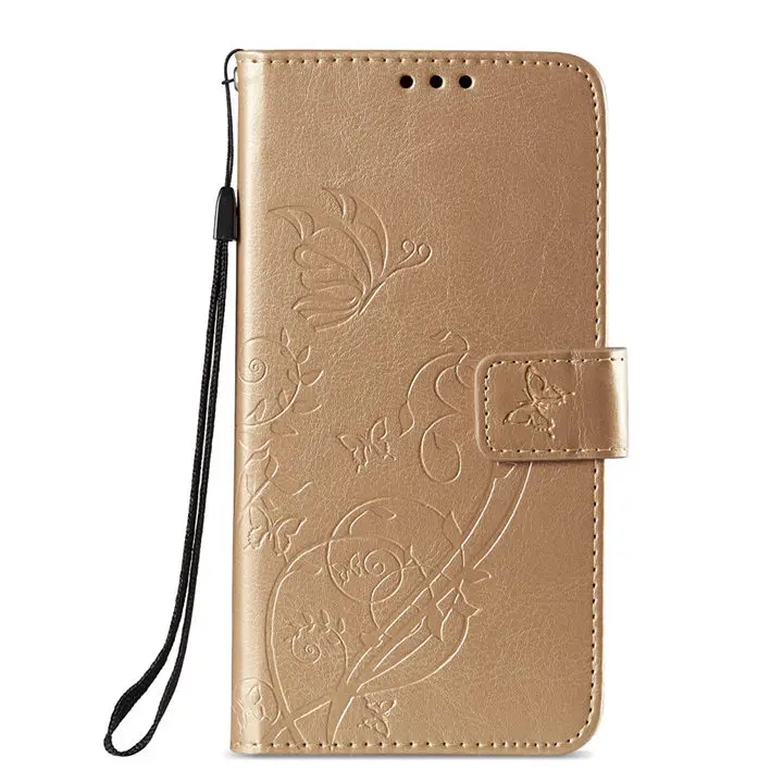 Gold Чехол для Xiaomi 5X A1 Redmi Note 5A 4X4 4A Note4 Note4X Note5A книга Стиль кошелек кожаный чехол для телефона с тиснением и изображением бабочки P03Z - Цвет: Gold