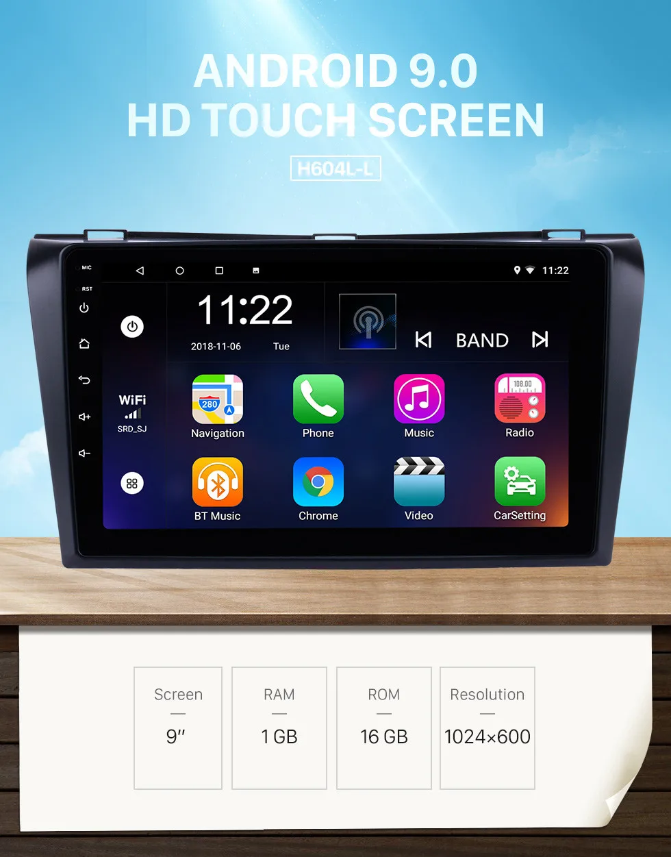 Seicane HD 1024*600 Android 9,0 для 2004-2007 2008 2009 Mazda 3 автомобильное радио gps блок плеер Поддержка Зеркало Ссылка 3g WiFi 1080P DVR