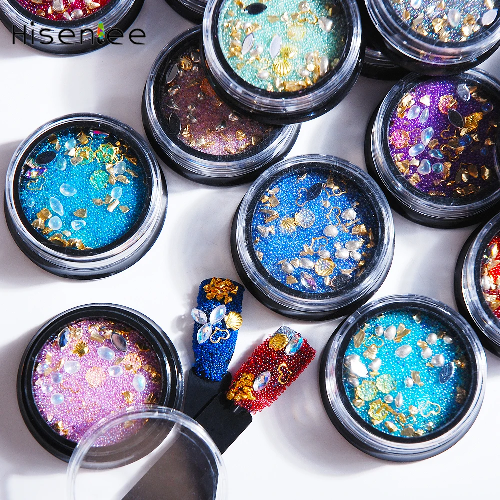 

Fashion charm new box AB acrylic rivet caviar bead rhinestone DIY nail art design decoration accessories tools