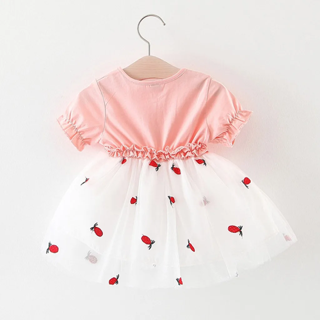 Для малышей платье для маленьких девочек Платья с короткими рукавами