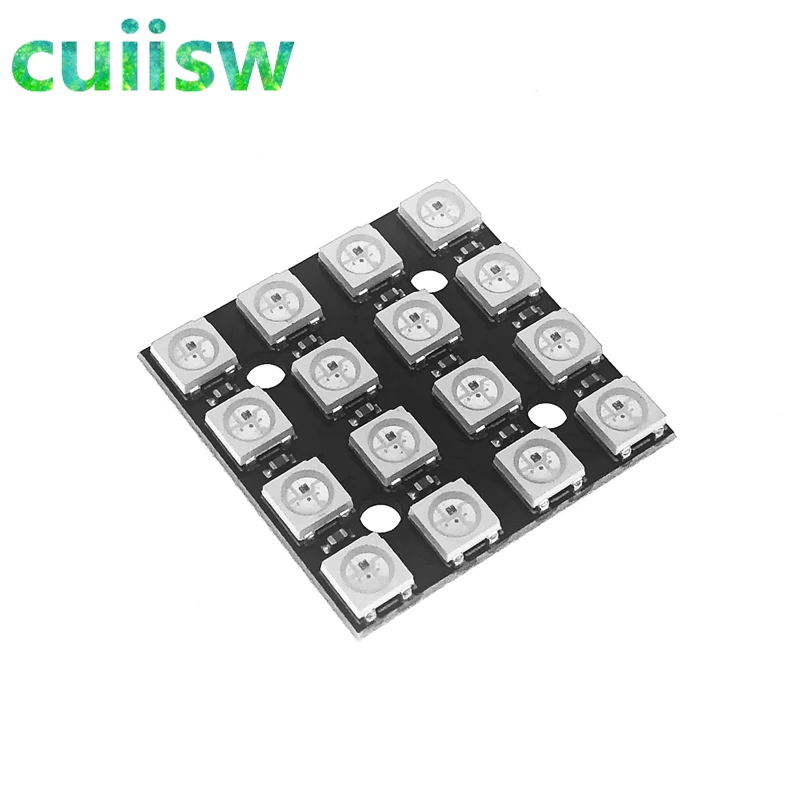 10 шт. WS2812B WS2812 4*4 бит RGB светодиодный полноцветный диск 16 фонари макетная плата |