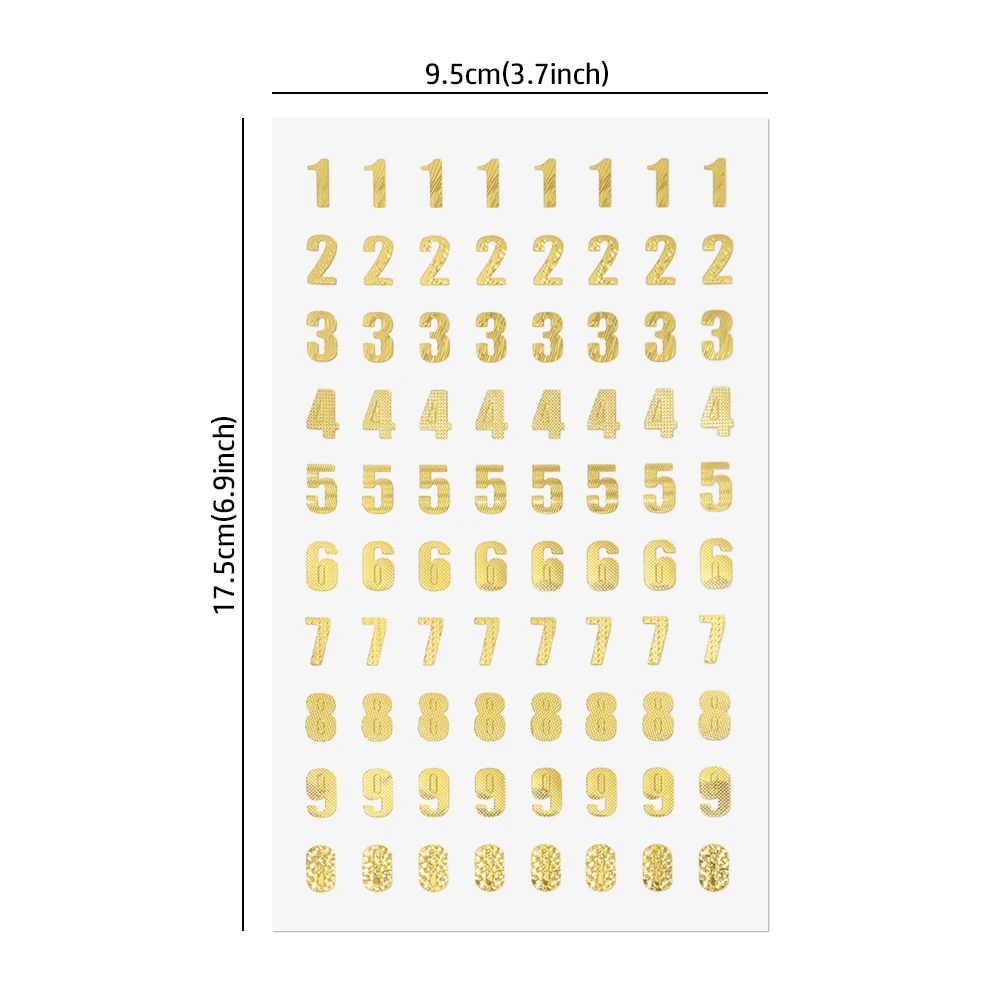 

1Sheet Bronzing Pattern Gold Silver Letter Number Decorative Stickers For DIY Album Hand Book Diary Sticker Scrapbook Gifts