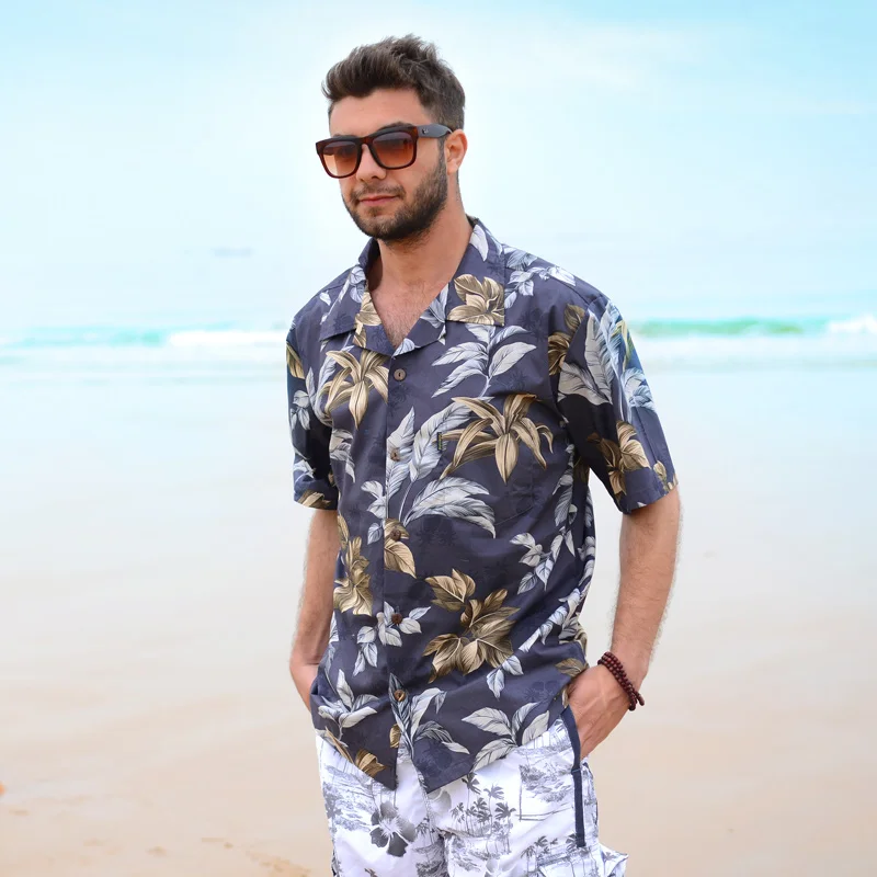 Новая высококачественная Пальма волны в гавайском стиле хлопковые футболки с