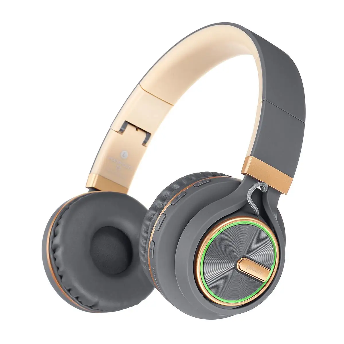 Серебристый B6 беспроводные наушники bluetooth HiFI стерео Складная гарнитура светодиодный свет MP3 TF FM 3,5 мм наушники с микрофоном для телефона - Цвет: Серебристый