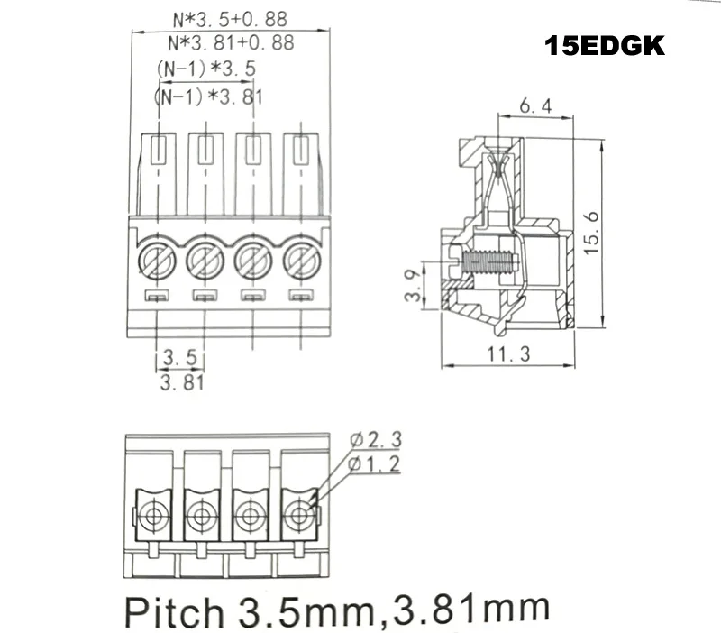 15edgk + vc, pino vertical 2 3