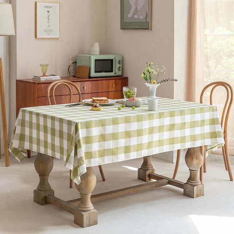 

Tablecloth Modern Simple Small Fresh Fabric Household Rectangular Plaid Tablecloth Rural Tea Table Decoration Tablecloth