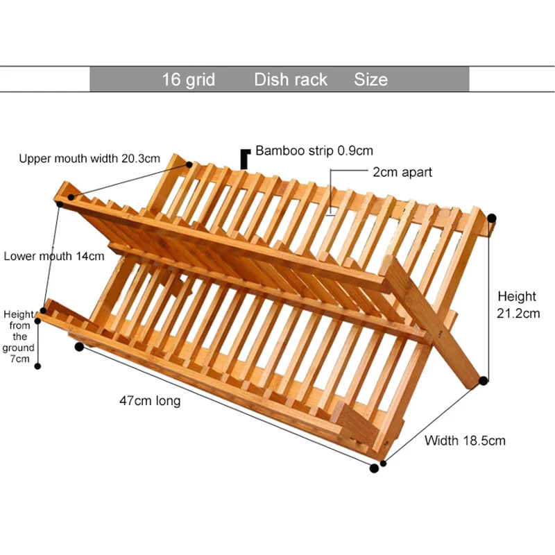 Бамбуковый держатель для тарелок двухуровневый стеллаж ограждения воды
