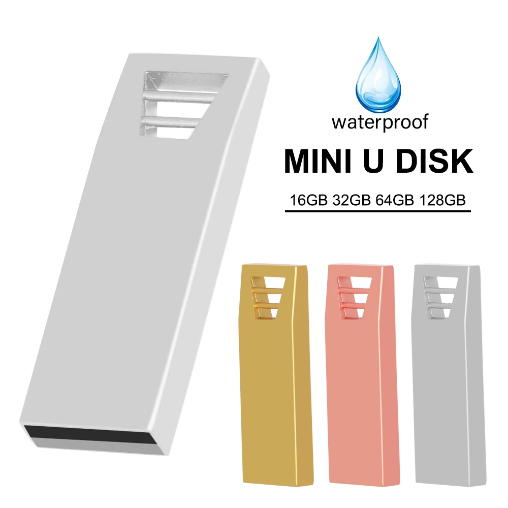 

Водонепроницаемый металлический флэш-накопитель, флэш-накопитель 8 ГБ, 64 ГБ, 128 ГБ, USB 2,0, флэш-накопитель в деловом стиле, флэш-карта 2,0 для сва...