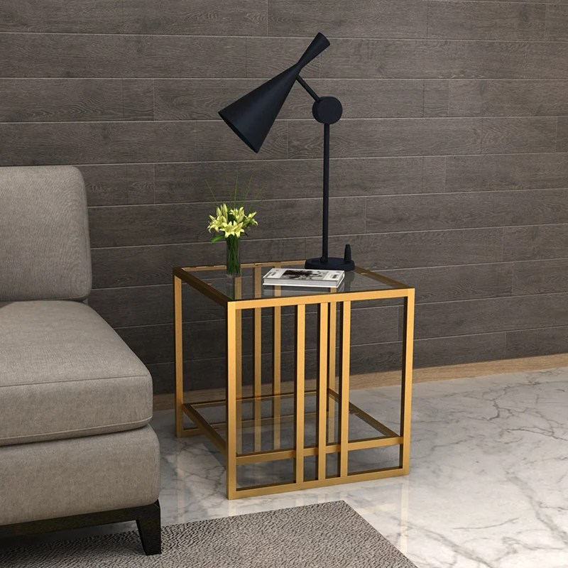 Стеклянный угловой столик домашнее украшение простой диван маленький чайный для