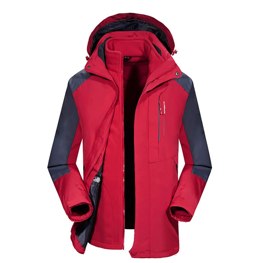 SAGACE зимняя мужская куртка три в одном съемный плюс бархат два предмета большой