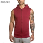 Толстовки для мужчин с капюшоном толстовки без рукавов 