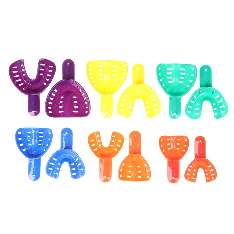 

12pcs/Set Tools Childrens And Adults Dental Impression Trays Plastic Teeth Holder Trays
