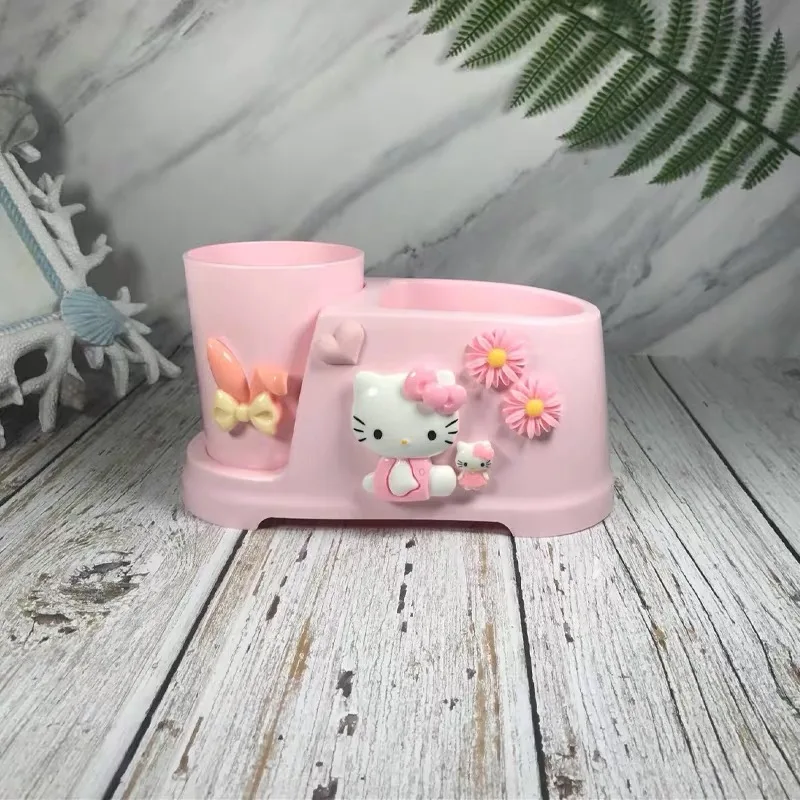 B KT Cat мультфильм пара зубная щетка чашки Tumblers hello kitty кружки для зубной щетки в форме полоскания рта пластик в ванной аксессуары набор розовый - Цвет: B