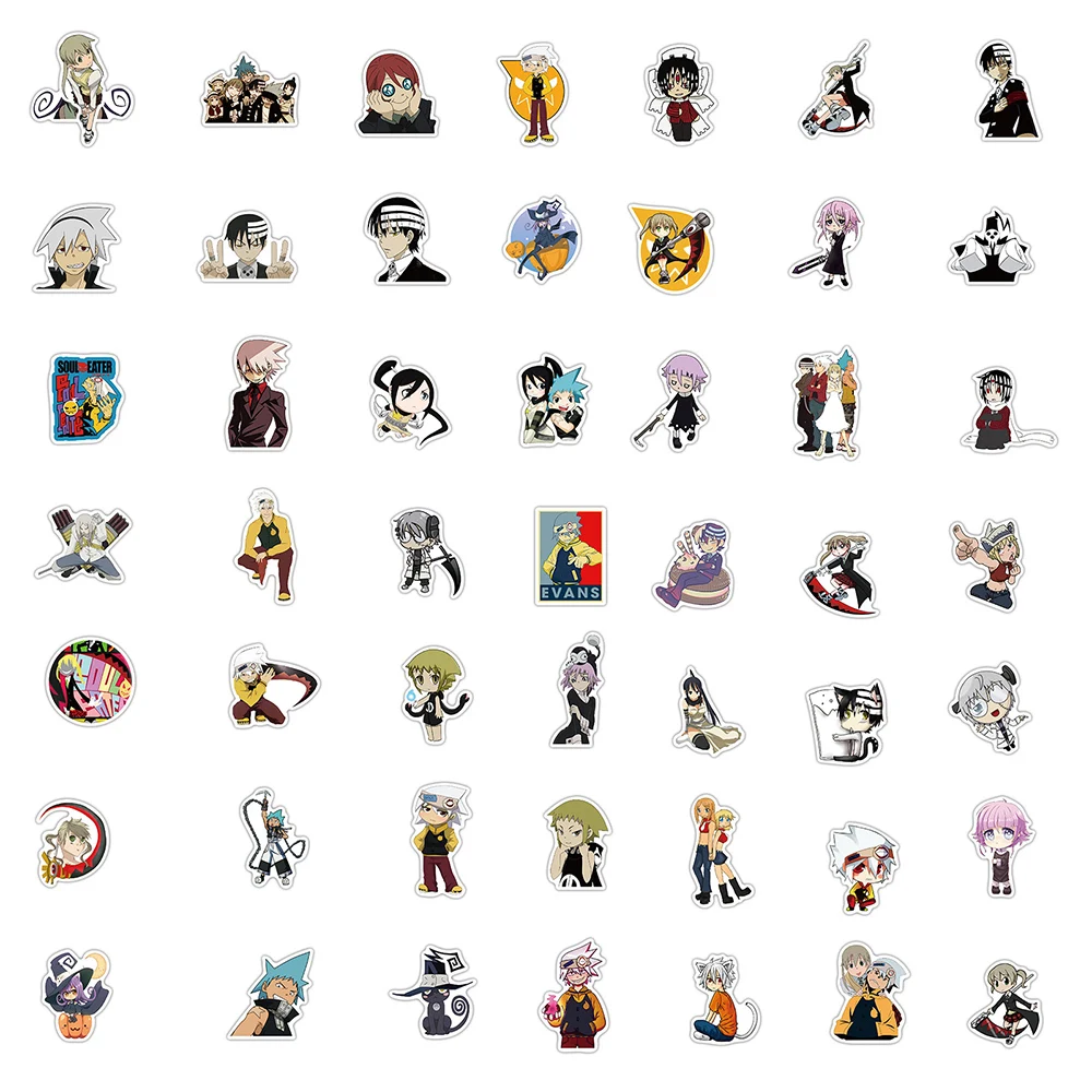

100PCS Soul Eater Stickers Pack For Child Cartoons Anime Sticker Toy To DIY Laptop Stationery PS4 Skateboard Guitar Pegatina