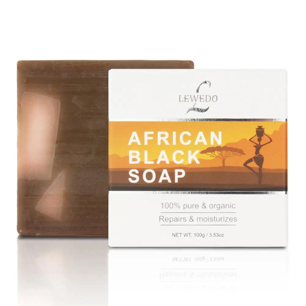 

100g Cleansing African Black Soap Black Soap Body Moisturizing Cleansing Black Care Mites Skin Soa Removal Skin C2I9