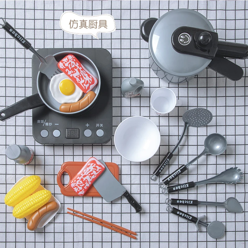 

24 Pcs Children Kitchen Toy Cookware Pot Pan Kids Pretend Cook Play House Toy Simulation Kitchen Utensils Toys Children Gift