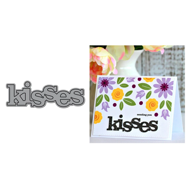 Новинка трафарет с надписью целуи для скрапбукинга фотоальбома|Вырубные штампы|