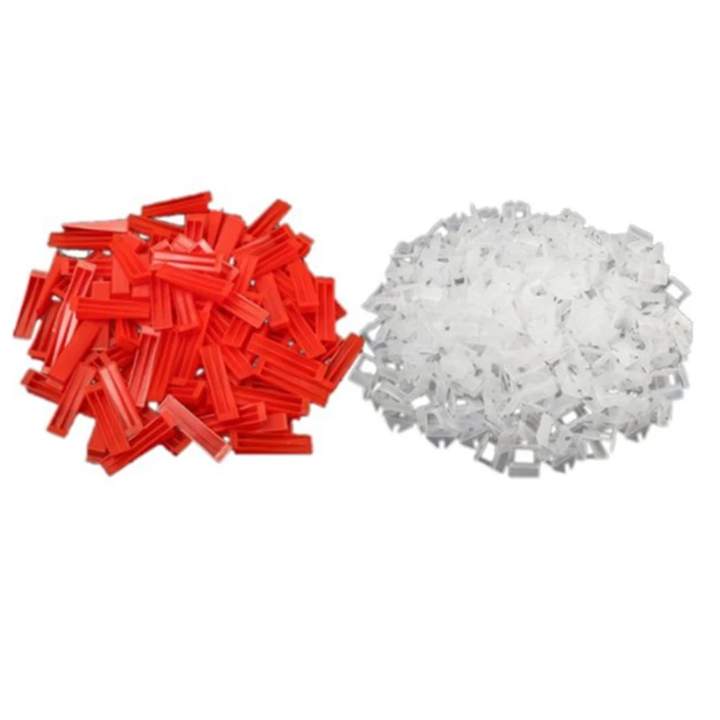 

300Pcs Plastic Ceramic Tile Leveling System 200 Clips+100 Wedges Tiling Flooring Tools Wedges Clips 1mm