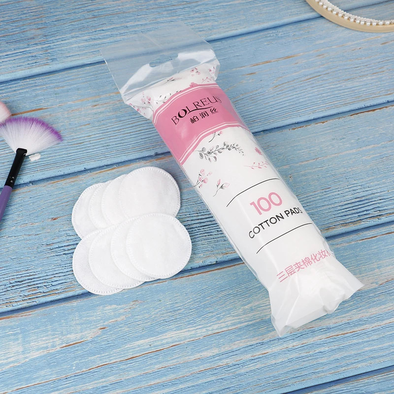 

100Pcs/pack Make Up Cosmetic Cotton Pads Wipe Pads Nail Art Cleaning Pads Soft Daily Supplies Facial Cotton Makeup Remover Tool