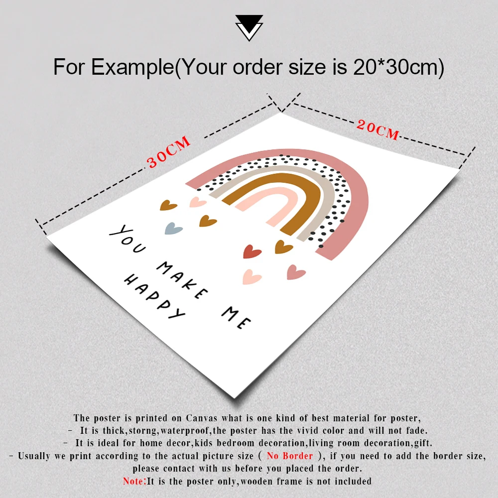 Радужная Стена искусство детской комнаты нейтральный декор для скандинавские