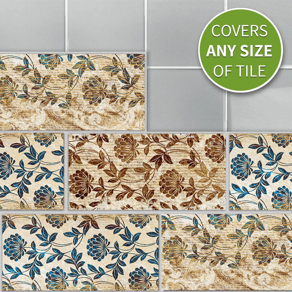 Королевский гранж цветочные настенные стикеры в стиле ретро маслостойкие