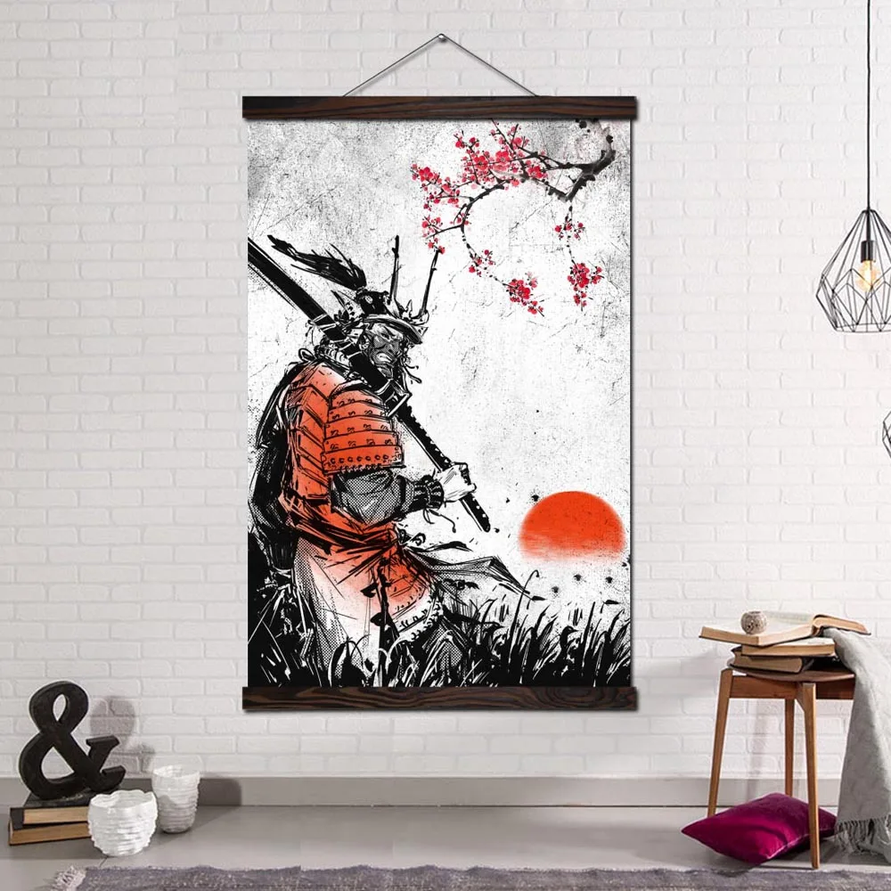 

Modern Art Wall Art Decor Posters and Prints Canvas Painting Decoration Home Wall Pictures for Living Room Japan Samurai Picture