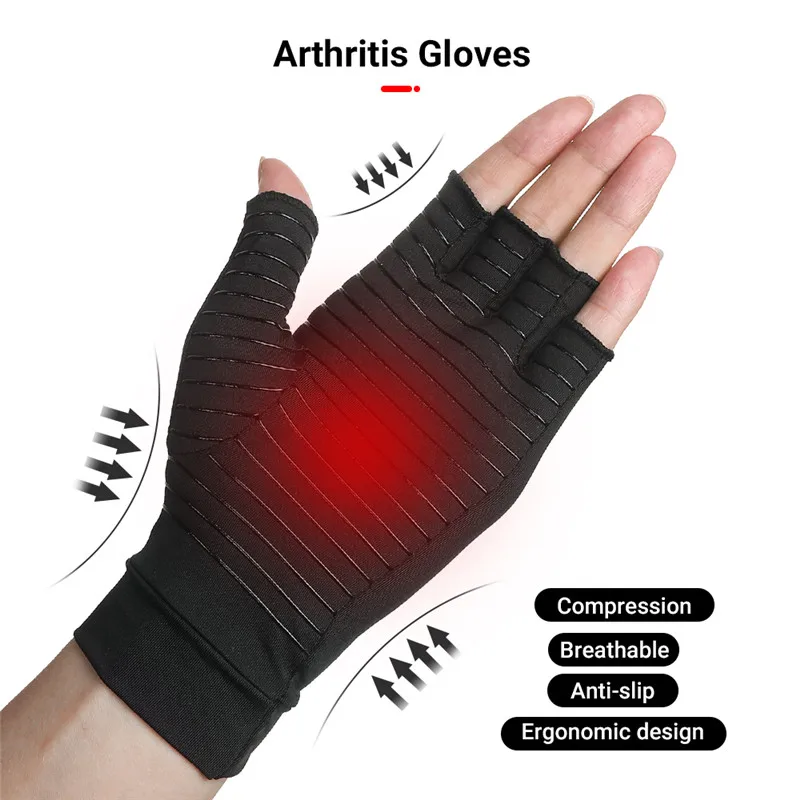 

Compression Arthritis Gloves Joint Pain Relief Finger Brace Therapy Wrist Support Anti-slip Breathable Women Men Therapy Gloves