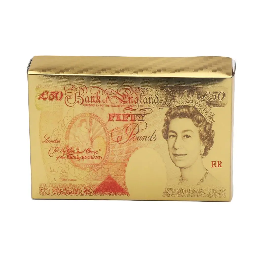 1 колода водонепроницаемая карта креативные Позолоченные игральные карты с