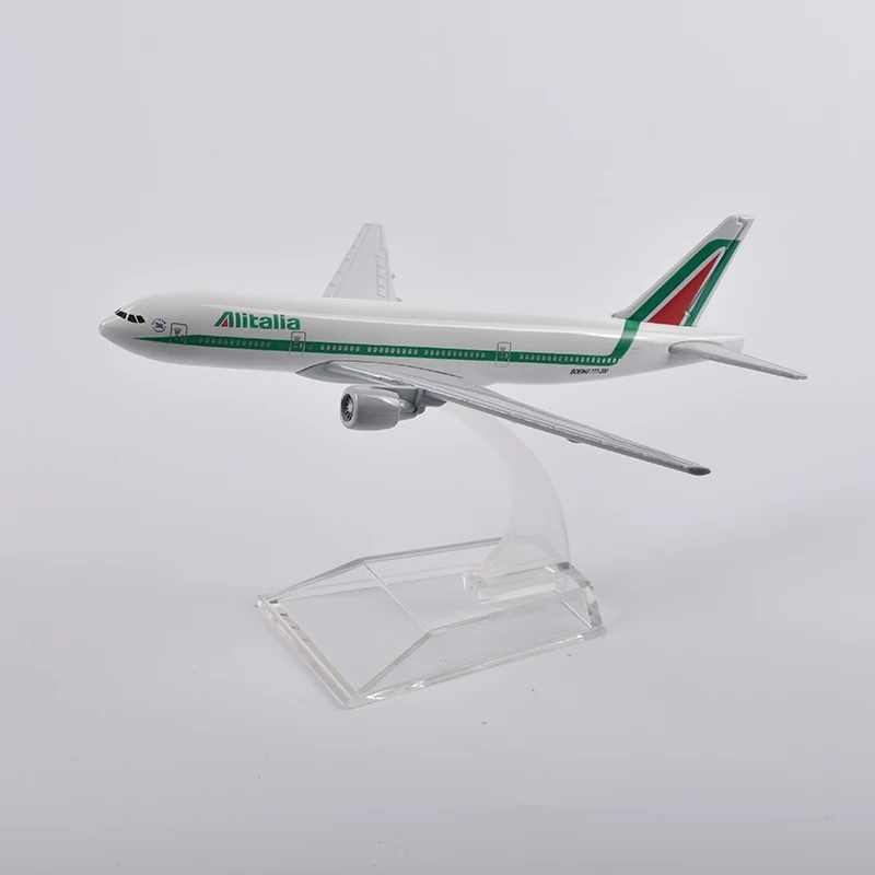 JASON tut&uacute;-Avi&oacute;n de Metal fundido a presi&oacute;n, de 16cm modelo de avi&oacute;n, Alitalia Boeing 777, colecci&oacute;n de regalo-4