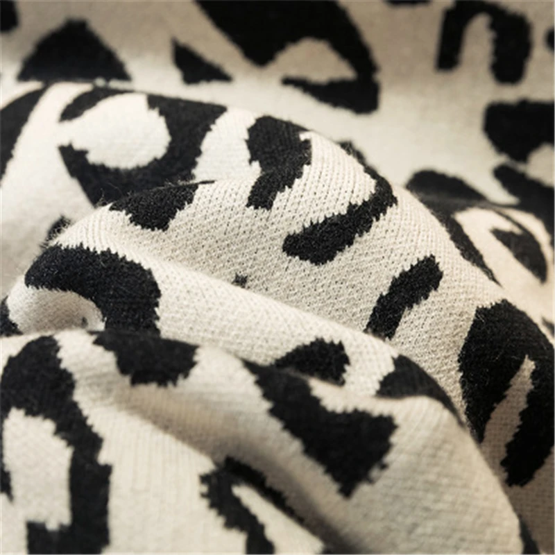 

Retro Leopard Print V-Neck Knitted Sweater Women 2020 Autumn Winter Fashion New Loose Long-Sleeved Cardigan Top Trend 302