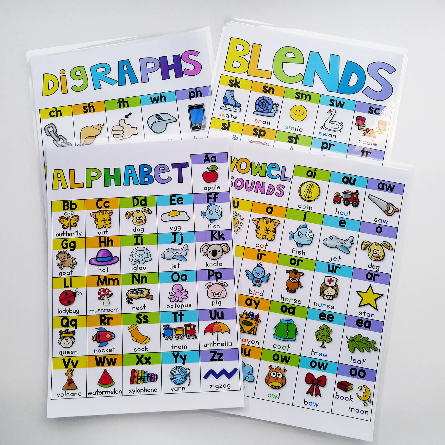 4 шт./компл. постеры для детей дошкольного возраста постер на английском языке