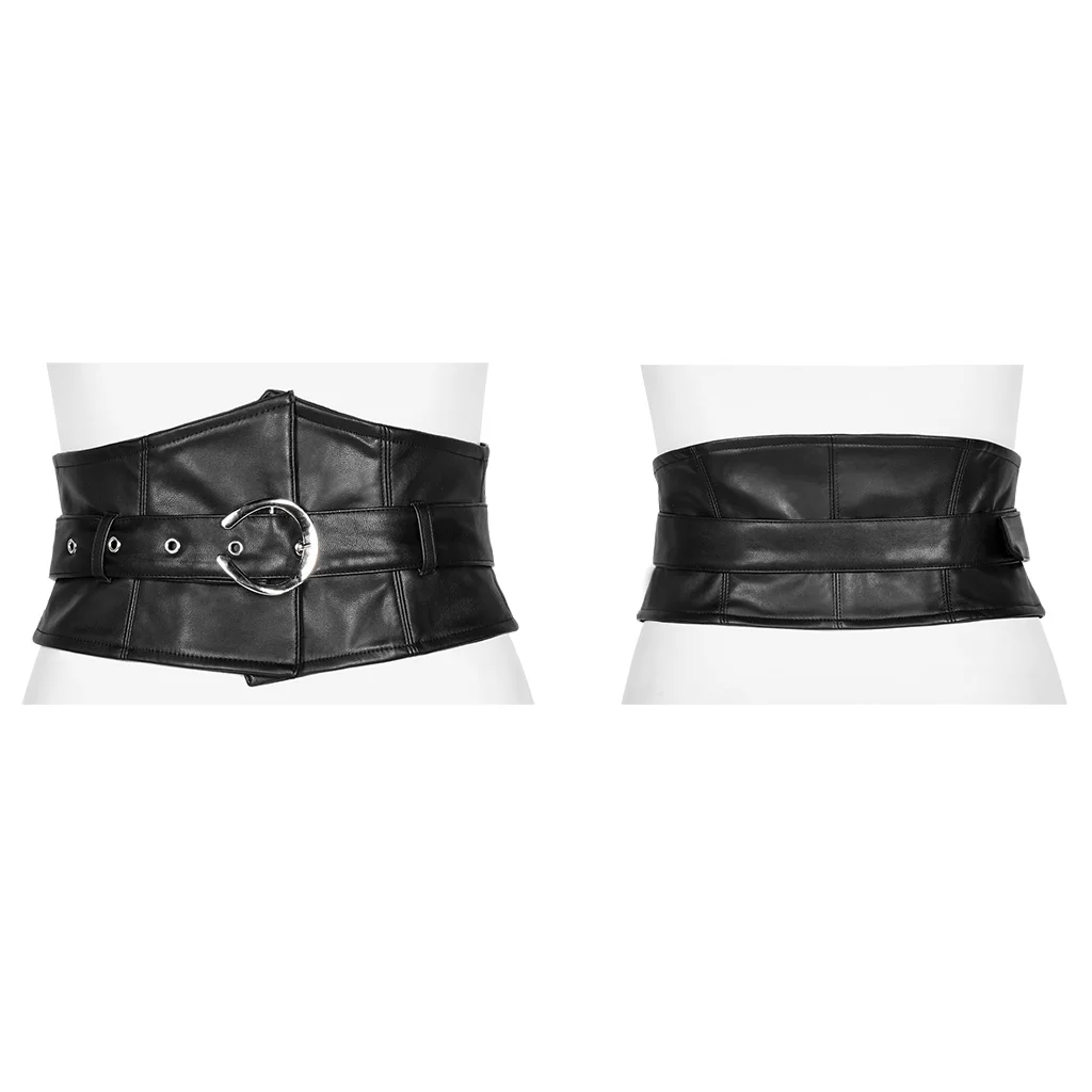 Панк рейв женский панк Темный Высокая талия пояс с металлическим диким