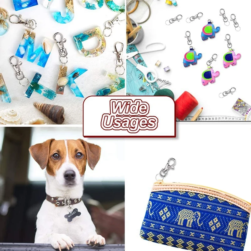 

160PCS Metal Swivel Clasp Lanyard Snap Hook with Key Ring for Lanyard, Key, Charm, Jewelry, Art Crafts