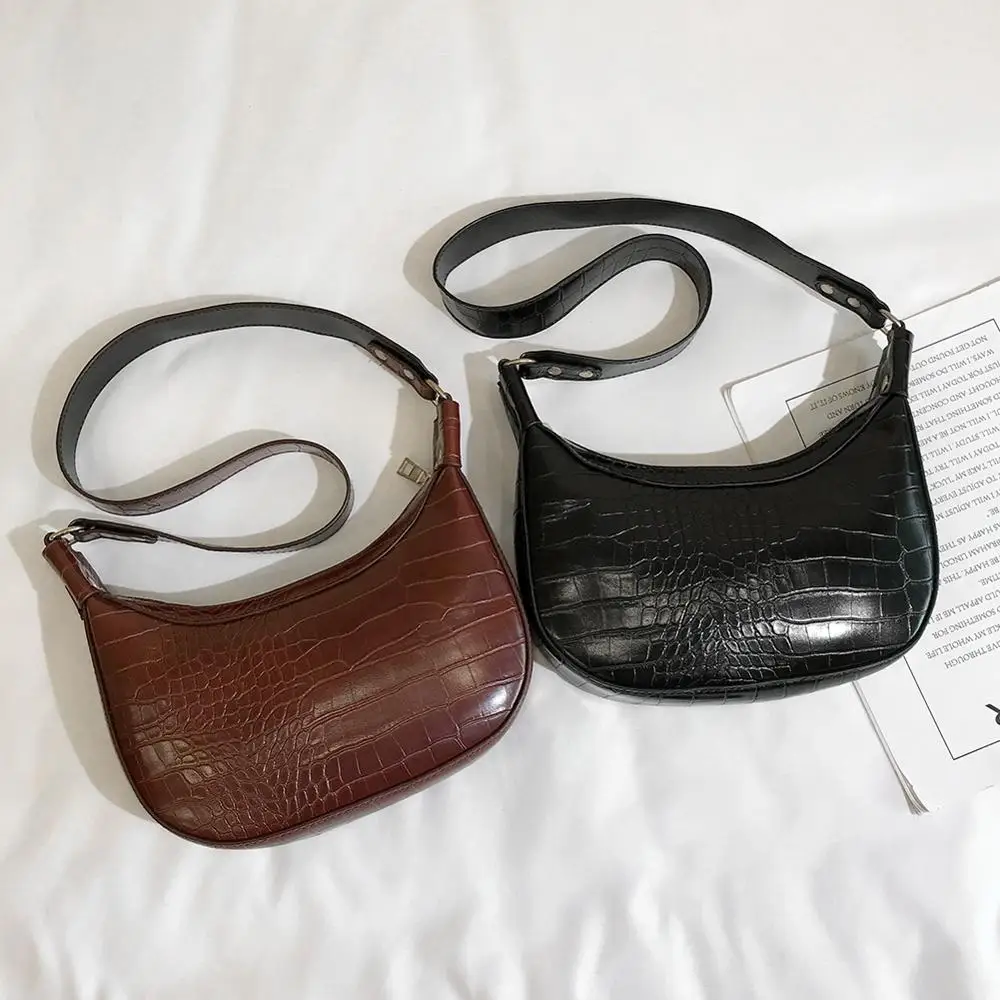 

Stone Pattern Retro Crossbody Bags for Women 2019 Fashion Casual Shoulder Bags Female PU Leather Pure Color Messenger Handbag
