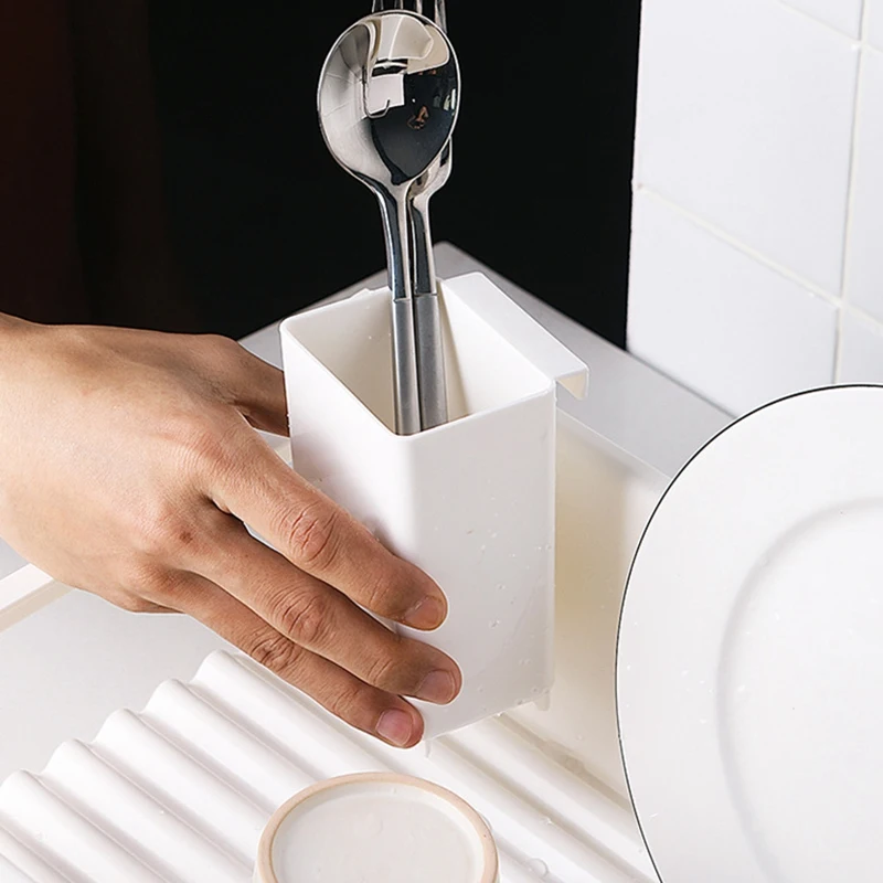 

Kitchen Sink Drain Rack ABS Dish Drainer Tray Sponge Cloth Soap Storage Box Holder Sink Drying Rack