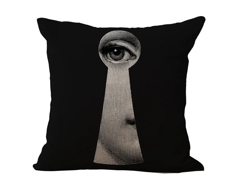 Горячая подушки fornasetti Обложки Подушки изо льна и хлопка Чехол