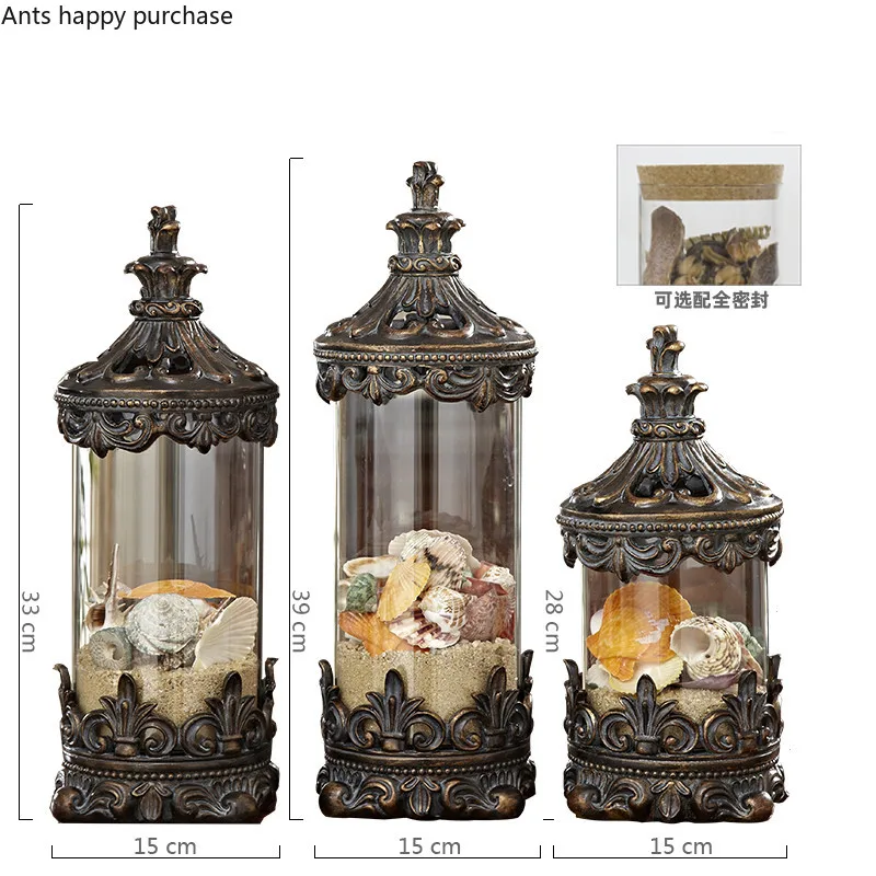 Американская золотая стеклянная герметичная банка в стиле ретро украшение для