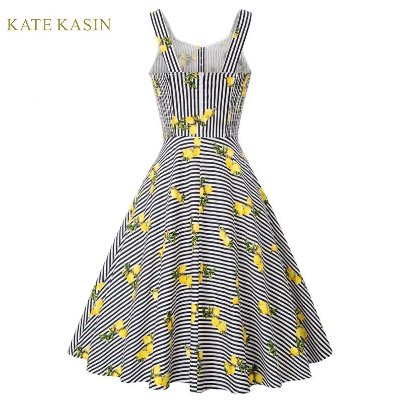 Kate Kasin женское винтажное платье без рукавов с v-образным вырезом свободное
