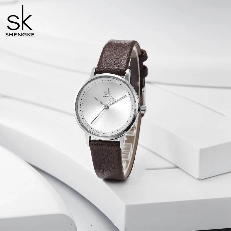 Shengke креативные модные женские часы черные кожаные наручные кварцевые Reloj Mujer 2019 SK