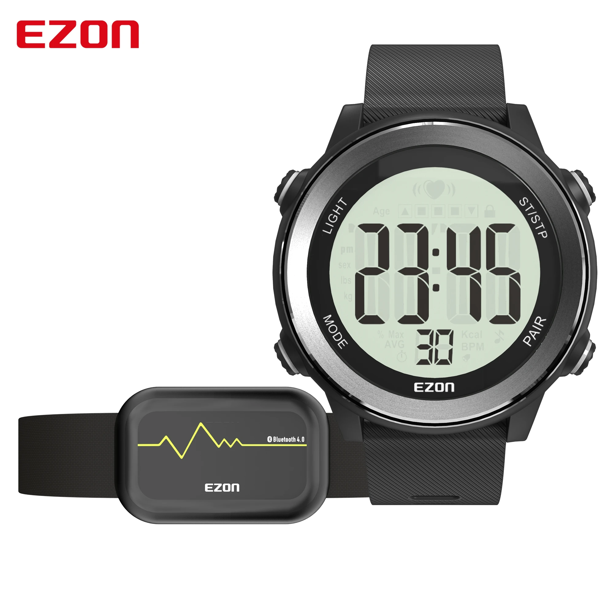 EZON T057 спортивные часы с монитором сердечного ритма ремень Фитнес бег Цифровые