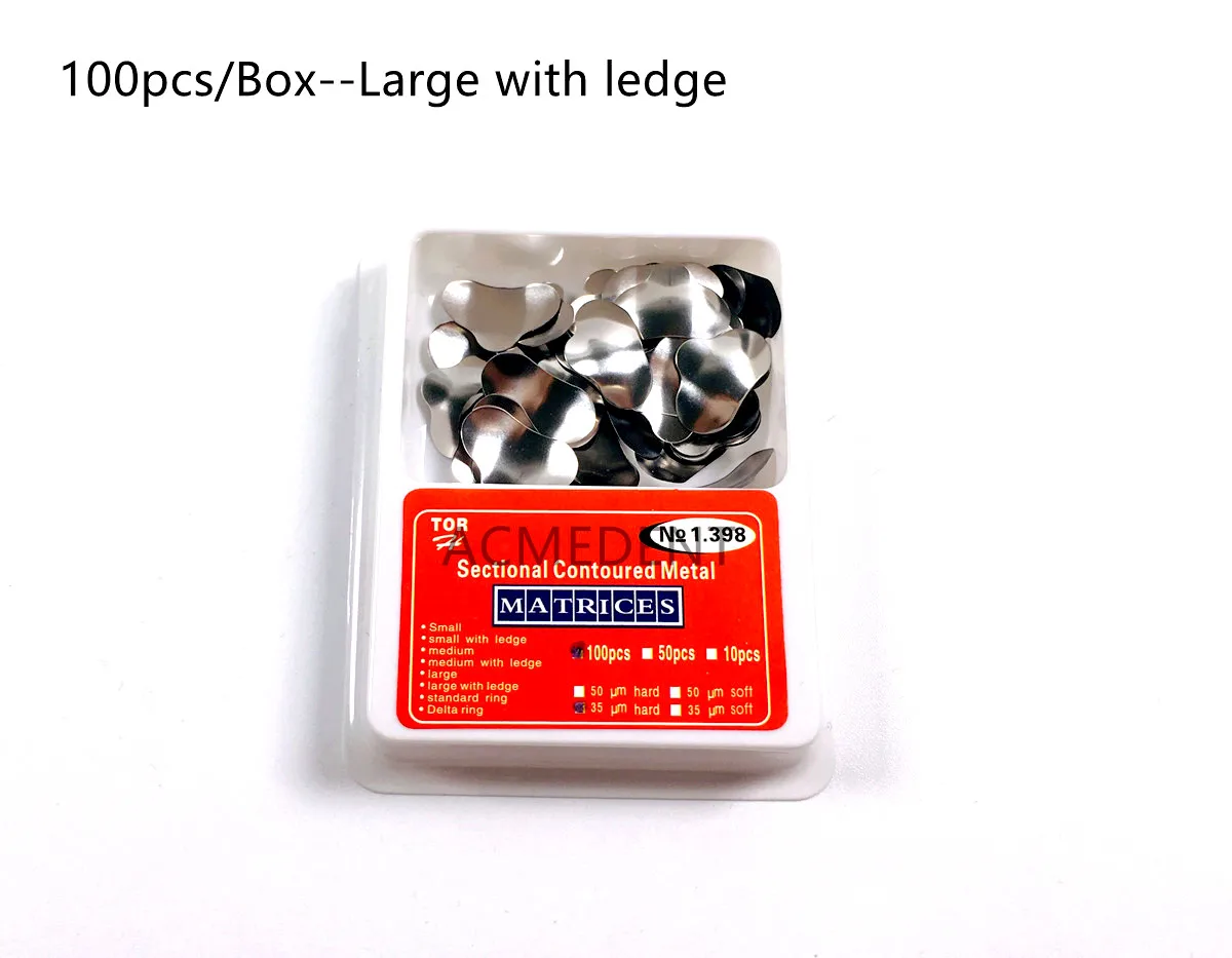 

Dental Matrix Bands Matrices Large Ledge Matrices Band Molar Composite 100/Box