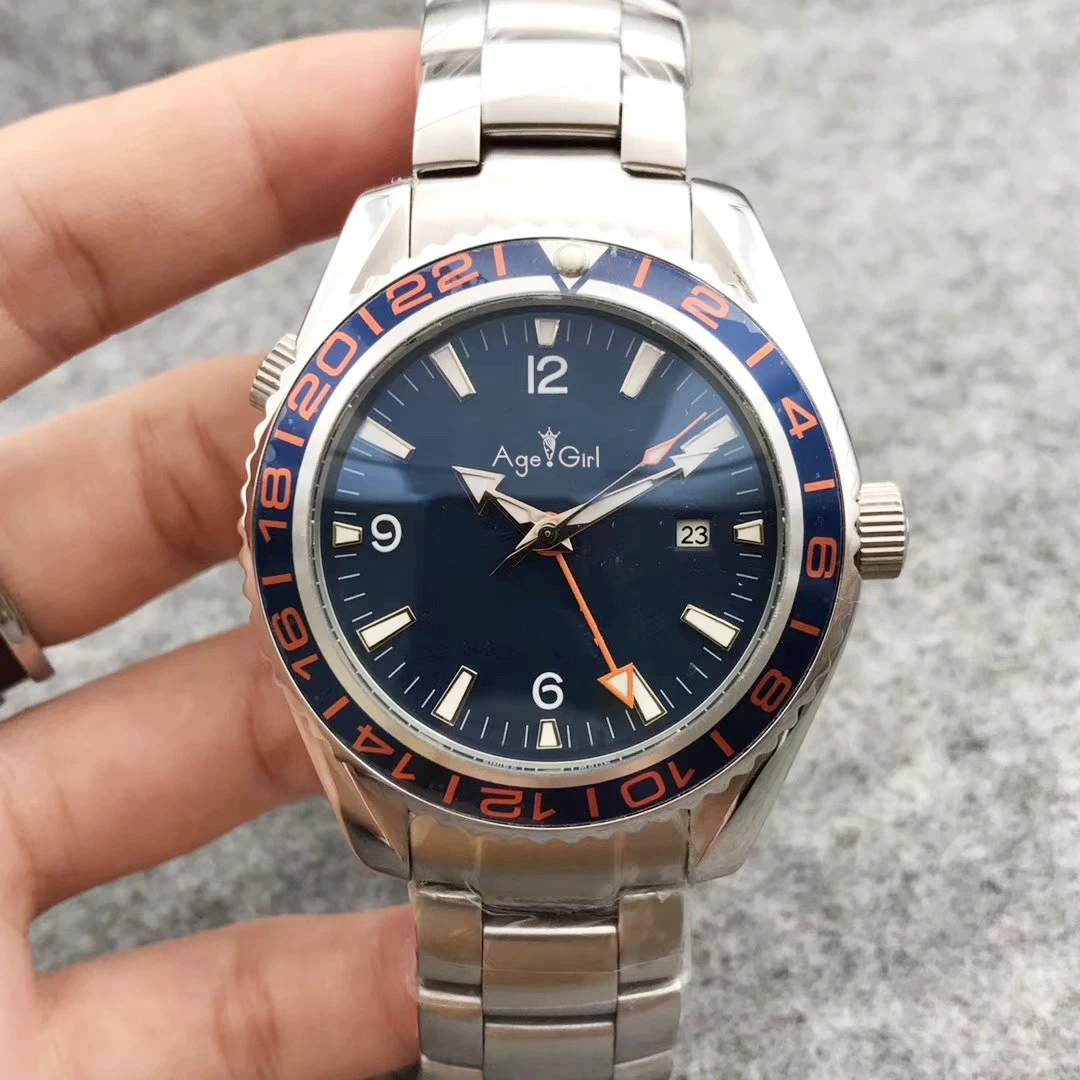 

Luxury New Men Automatic Mechanical Watches GMT 007 Luminous Ceramic Bezel Crystal Sapphire Sport Black Blue Limited AAA+