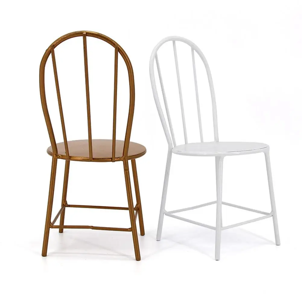

Metal Mini Chair Girls Toy Accessories Doll Furniture Decoration Photo Props (without Dolls)