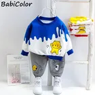 BabiColorкомплект одежды для маленьких мальчиков, весеннее пальто с рисунком + штаны, детский осенний комплект из 2 предметов, спортивный костюм для маленьких мальчиков