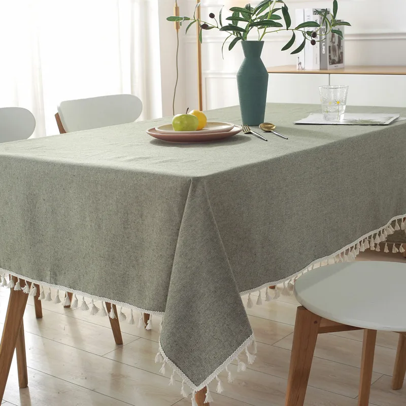 Японский Стиль хлопковые льняные скатерти с Ленточки Декор покровно де стол