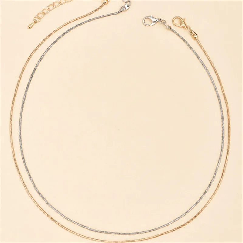 

Alloy Double Layer Necklace Simple Creative Temperament Clavicle Chain