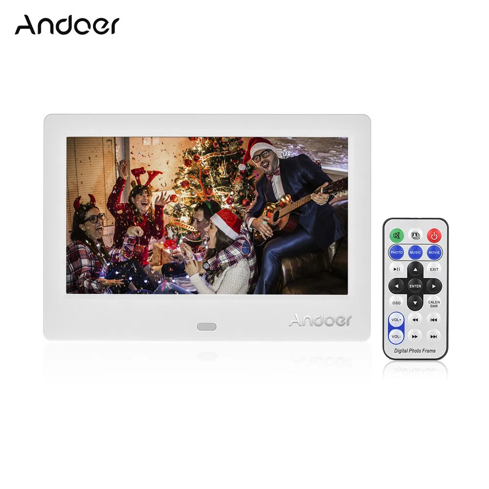 Andoer M705 7 дюймов Размеры светодиодный цифровой настольная фоторамка альбом Поддержка музыка/видео/часы/календарь функций с дистанционным управлением Управление