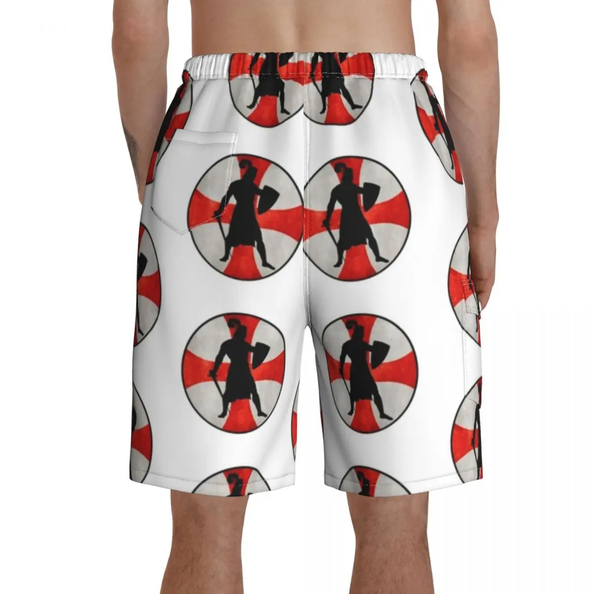 

Knights Templar Board Shorts Polyester Swimming Trunks Beach Pattern Men Swim Trunks