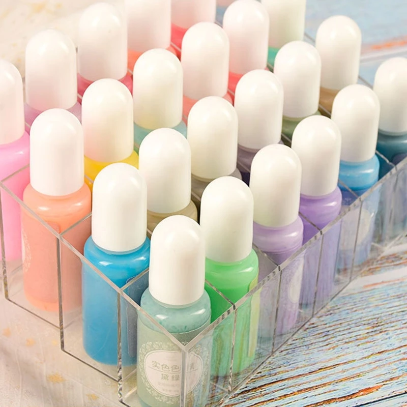 

24 Colors Crystal Epoxy Pigment UV Resin Dye DIY Jewelry Colorant Art Crafts Coloring Drying Color Mixing Liquid Making F2TD